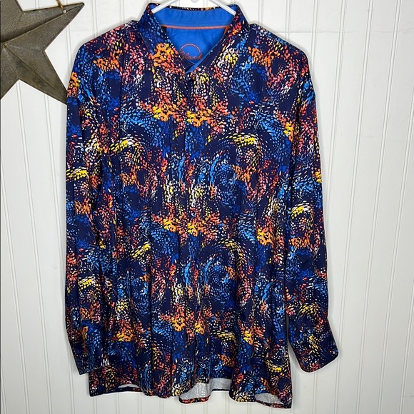 Westport Other - Westport Black Label Blue and Orange Long Sleeve Shirt Size 2XL
